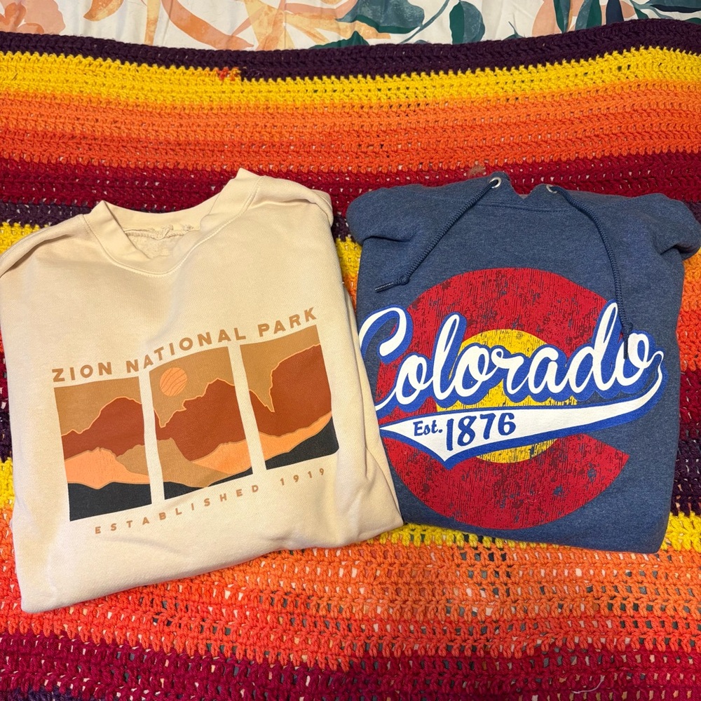 Lot of 2 Destination Sweatshirts